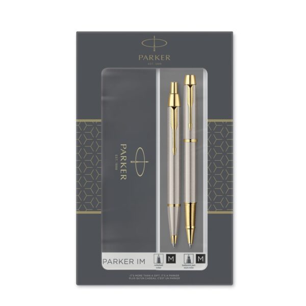 Подарочный набор: IM Core Brushed Metal GT - ручки роллерная и шариковая PARKER 2093217 - 1