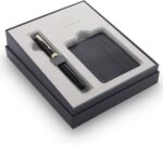 Набор: перьевая ручка Parker Sonnet Black GT + держатель для карт 2121991