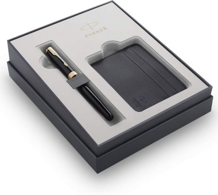 Набор: перьевая ручка Parker Sonnet Black GT + чехол 2121710