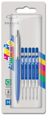 Ручка гелевая Parker Jotter Blue + 5 гелевых стержней 2141251 2