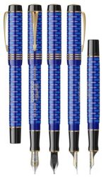 Ручка перьевая Parker Duofold 100th Anniversary LE, Blue GT, F 10