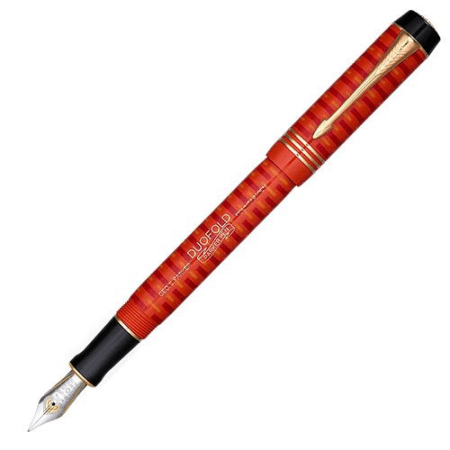 Ручка перьевая Parker Duofold 100th Anniversary LE, Black GT, F
