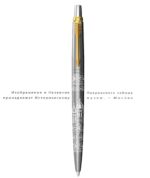 Подарочный набор: Шариковая ручка Parker Jotter Russia Steel GT и Ежедневник недатированный серый 2