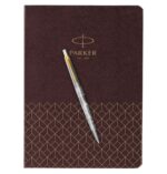 Подарочный набор: Шариковая ручка Parker Jotter Russia SE, цвет: St. Steel GT и Ежедневник недатированный, коричневый 5