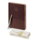 Подарочный набор: Шариковая ручка Parker Jotter Russia SE, цвет: St. Steel GT и Ежедневник недатированный, коричневый 7