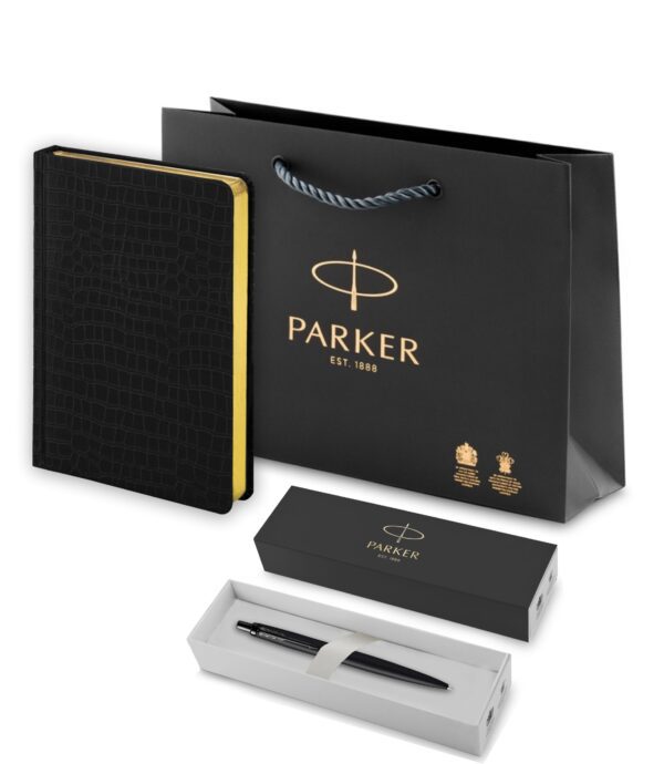 Подарочный набор: Шариковая ручка Parker Jotter XL SE20 Monochrome в подарочной упаковке, цвет: Black, стержень: Mblue и Ежедневник недатированный А5