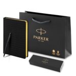 Подарочный набор: Шариковая ручка Parker Jotter XL SE20 Monochrome в подарочной упаковке, цвет: Black, стержень: Mblue и Ежедневник недатированный А5 5
