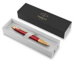 Подарочный набор: Шариковая ручка Parker IM Premium K318 Red GT, цвет чернил синий и красный ежедневник с золотым срезом 7