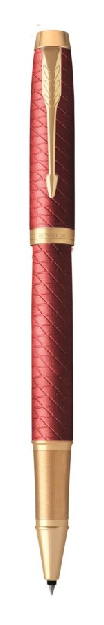 Подарочный набор: Ручка роллер Parker IM Premium T318 Red GT, цвет чернил черный и красный недатированный ежедневник с золотым срезом 2