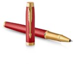 Подарочный набор: Ручка роллер Parker IM Premium T318 Red GT, цвет чернил черный и красный недатированный ежедневник с золотым срезом 8