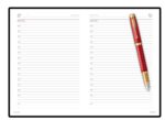 Подарочный набор: Ручка перьевая Parker IM Premium F318 Red GT, цвет чернил синий и красный недатированный ежедневник с золотым срезом 6