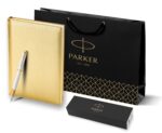 Подарочный набор: Ручка перьевая Parker IM Premium F318 Pearl GT, цвет чернил синий и золотистый ежедевник с золотым срезом 9