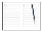 Подарочный набор: Ручка роллер Parker IM Premium T318 Blue Grey CT, цвет чернил черный и ежедневник серебристого цвета 6
