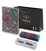 Подарочный набор: Ручка-роллер Parker IM Royal SE The Last Frontier Deep Sea CT,чернила:Black и Ежедневник недатированный, серый. 5