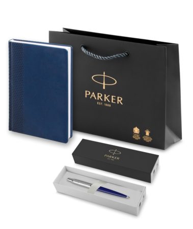 Подарочный набор: Шариковая ручка Parker Jotter K60 и Ежедневник недатированный, синий