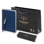 Подарочный набор: Ежедневник недатированный и Шариковая ручка Parker Jotter K160, цвет: Blue 10