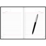 Подарочный набор: Шариковая ручка Parker Jotter K60, цвет: Black, стержень: Mblue, в подарочной упаковке и черный недатированный ежедневник 5