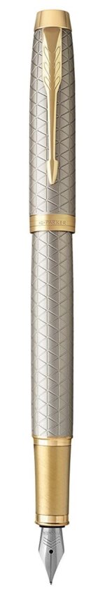 Подарочный набор Parker: ежедневник, ручка перьевая Parker IM Premium Warm Silver Grey GT, цвет чернил синий 2