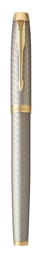 Подарочный набор Parker: ежедневник, ручка перьевая Parker IM Premium Warm Silver Grey GT, цвет чернил синий 3