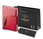 Подарочный набор: Шариковая ручка Parker IM Metal Black GT и Ежедневник недатированный А5 красный 5