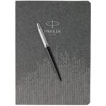 Подарочный набор: Шариковая ручка Parker Jotter Essential, Satin Black CT и Ежедневник  недатированный, серый 5