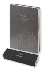 Подарочный набор: Шариковая ручка Parker Jotter Essential, Satin Black CT и Ежедневник  недатированный, серый 8