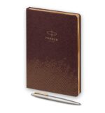 Подарочный набор: Шариковая ручка Parker Jotter Essential, St. Steel GT и Ежедневник  недатированный, коричневый 3