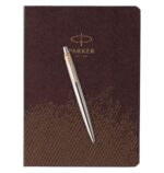 Подарочный набор: Шариковая ручка Parker Jotter Essential, St. Steel GT и Ежедневник  недатированный, коричневый 5