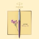 Подарочный набор: Шариковая ручка Parker Jotter Essential, Victoria Violet CT и Ежедневник недатир., серебр. срез, фиолетовый 9