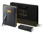 Подарочный набор: Шариковая ручка Parker Jotter Essential, Royal Blue CT и Ежедневник черный недатированный 9