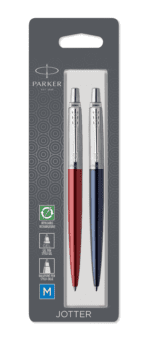 Набор из 2х ручек : Parker "Jotter London" Parker Jotter Essential, Kensington Red CT и Jotter Essential, Royal Blue CT, стержень: M 2