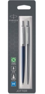 Набор из 2х ручек Parker Jotter шариковая ручка Royal Blue CT и гелевая ручка Stainless Steel CT в блистерной упаковке