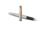Подарочный набор: Ручка перьевая Parker Jotter Stainless Steel GT и Ежедневник недатированный черный с золотистым срезом 6