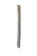 Подарочный набор: Ручка перьевая Parker Jotter Stainless Steel GT и Ежедневник недатированный черный с золотистым срезом 7