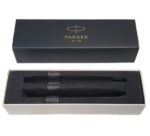 Набор из 2х ручек в подарочной коробке Parker IM "Duo" Stainless Steel CT;.  Шариковая и перьевая ручка. 9