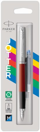 Перьевая ручка Parker Jotter, цвет ORIGINALS WHITE CT, цвет чернил синий/черный, толщина линии M, В БЛИСТЕРЕ
