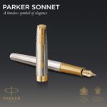 Перьевая ручка Parker Sonnet Silver Mistral GT, перо: M, цвет чернил: black, в подарочной упаковке 4
