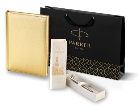 Подарочный набор:  Шариковая ручка Parker Jotter Essential, Satin Black CT и Ежедневник недатированный, черный срез, черный.