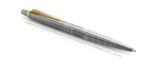 Подарочный набор: Шариковая ручка Parker Jotter Russia Steel GT и Ежедневник недатированный золотистый золотой срез 8