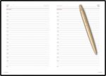 Подарочный набор: Шариковая ручка Parker Jotter Russia Steel GT и Ежедневник недатированный золотистый золотой срез 9