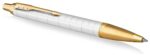 Подарочный набор: Ручка шариковая Parker IM Premium K318 Pearl GT, цвет чернил синий и белый недатированный ежедневник с золотым срезом 7