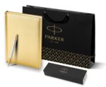 Подарочный набор: Ручка шариковая Parker IM Premium K318 Pearl GT, цвет чернил синий и золотистый ежедневник с золотым срезом страниц 9
