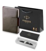 Подарочный набор: Шариковая ручка Parker IM Mat Black CT и Ежедневник недатированный А5 черный