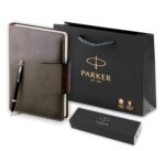Подарочный набор: Шариковая ручка Parker IM Mat Black CT и Ежедневник недатированный А5 черный 5
