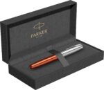 Ручка-роллер Parker Sonnet Essentials Orange SB Steel CT, цвет чернил black,перо: F, в подарочной упаковке. 10
