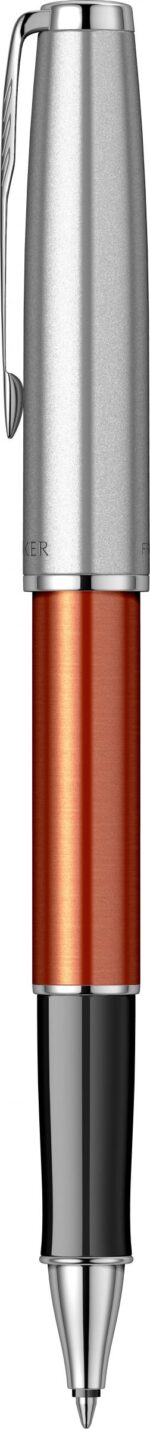Ручка-роллер Parker Sonnet Essentials Orange SB Steel CT, цвет чернил black,перо: F, в подарочной упаковке. 3