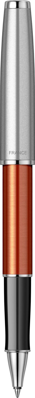 Ручка-роллер Parker Sonnet Essentials Orange SB Steel CT, цвет чернил black,перо: F, в подарочной упаковке. 4