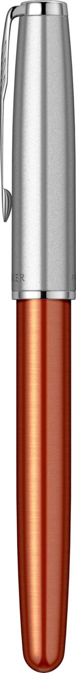 Ручка-роллер Parker Sonnet Essentials Orange SB Steel CT, цвет чернил black,перо: F, в подарочной упаковке. 6