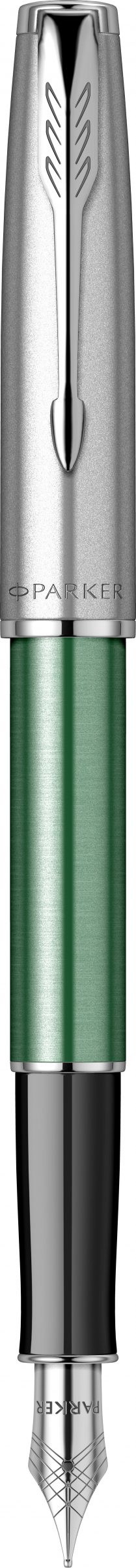 Перьевая ручка Parker Sonnet Essentials Green SB Steel CT, перо: F, цвет чернил black, в подарочной упаковке.