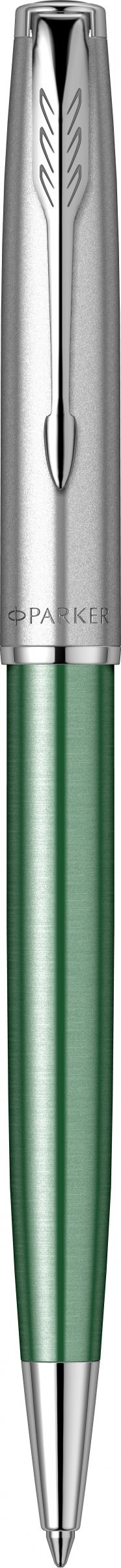 Шариковая ручка Parker Sonnet Essentials Green SB Steel CT, цвет чернил black, перо: M, в подарочной упаковке.